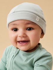Azul - Chapéu de bebê supermacio Mori Cotton & em bambu - Imagem 1 de 3