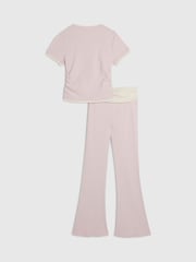 River Island Pink Ruched Top & Kickflare Set - Image 2 of 5
