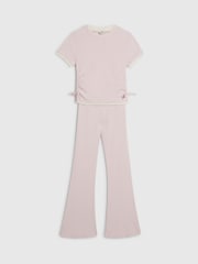 River Island Pink Ruched Top & Kickflare Set - Image 3 of 5