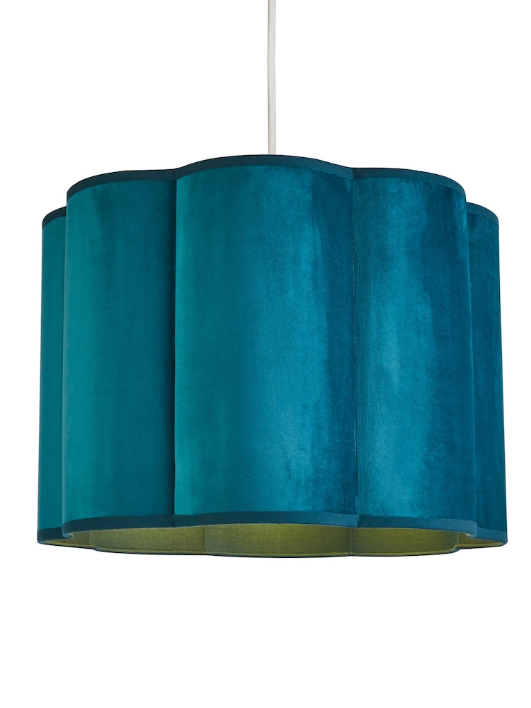 Searchlight Teal Ophrys Scalloped Easy Fit Shade - Image 2 of 4