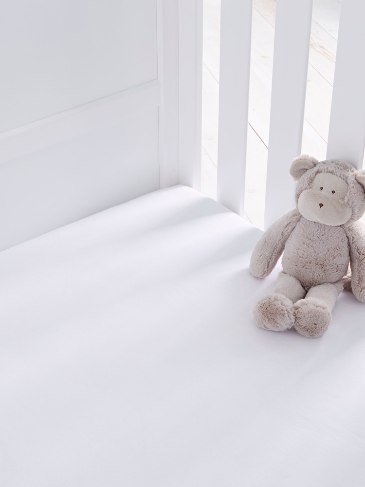 Silentnight 2 Pack White Kids Safe Nights Cot Bed 100% Cotton Fitted Sheets - Image 1 of 12