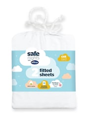 Silentnight 2 Pack White Kids Safe Nights Cot Bed 100% Cotton Fitted Sheets - Image 3 of 12