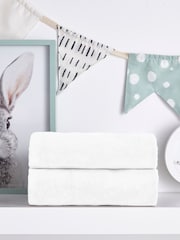 Silentnight 2 Pack White Kids Safe Nights Cot Bed 100% Cotton Fitted Sheets - Image 4 of 12