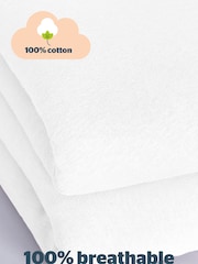 Silentnight 2 Pack White Kids Safe Nights Cot Bed 100% Cotton Fitted Sheets - Image 7 of 12