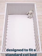 Silentnight 2 Pack White Kids Safe Nights Cot Bed 100% Cotton Fitted Sheets - Image 8 of 12