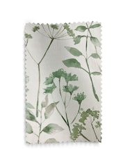 Green Isla Floral Print Pencil Pleat Blackout/Thermal 100% Cotton Curtains - Image 8 of 8