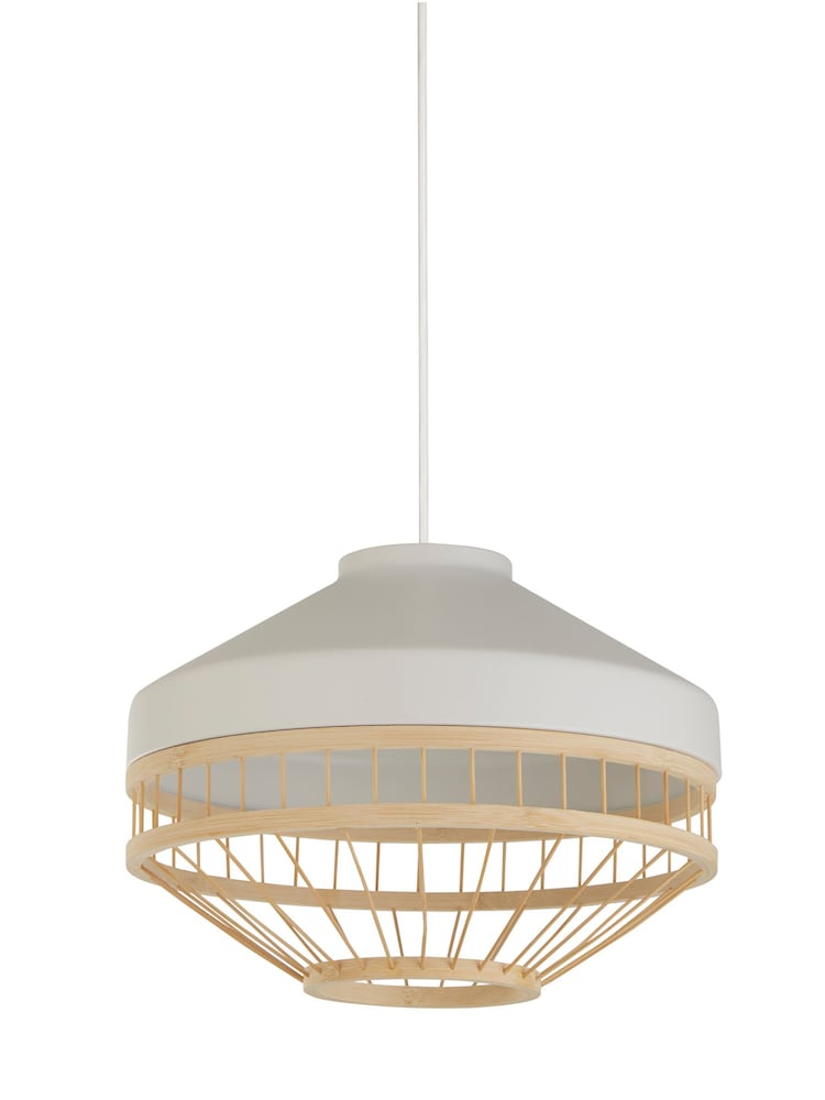 Searchlight White Hyssop Bamboo Pendant Shade - Image 4 of 4