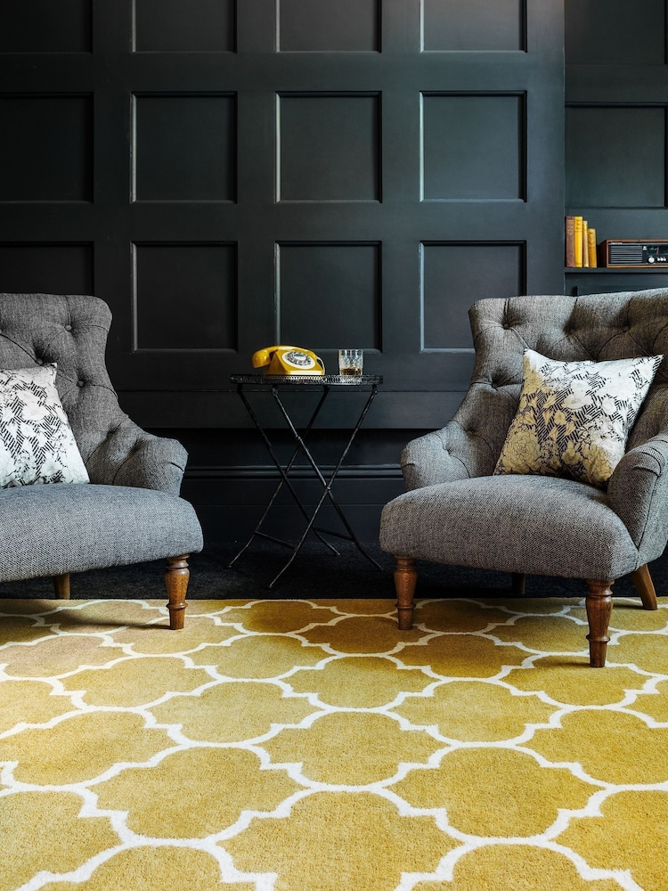 Asiatic Rugs Ochre Yellow Albany Ogee Wool Rug - Image 1 of 1