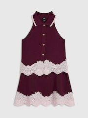 River Island Red Lace Hem Polo Top & Skirt Set - Image 3 of 5