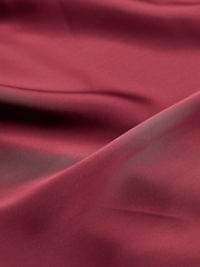 Red Satin Wrap Long Sleeve Shirt - Image 6 of 6