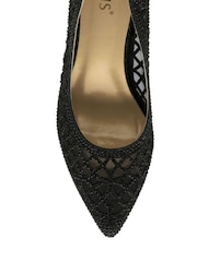Lotus Black Diamante Pointed Toe Court Shoes - Image 4 of 4