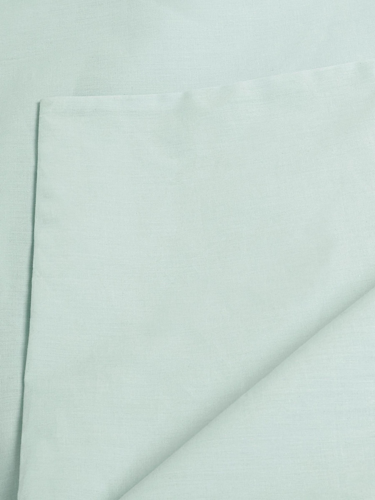 Blue Duck Egg Cotton Rich Plain Duvet Cover and Pillowcase Set - Image 3 of 4