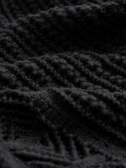 Black Crochet Flute Sleeve Dress - Image 6 of 6
