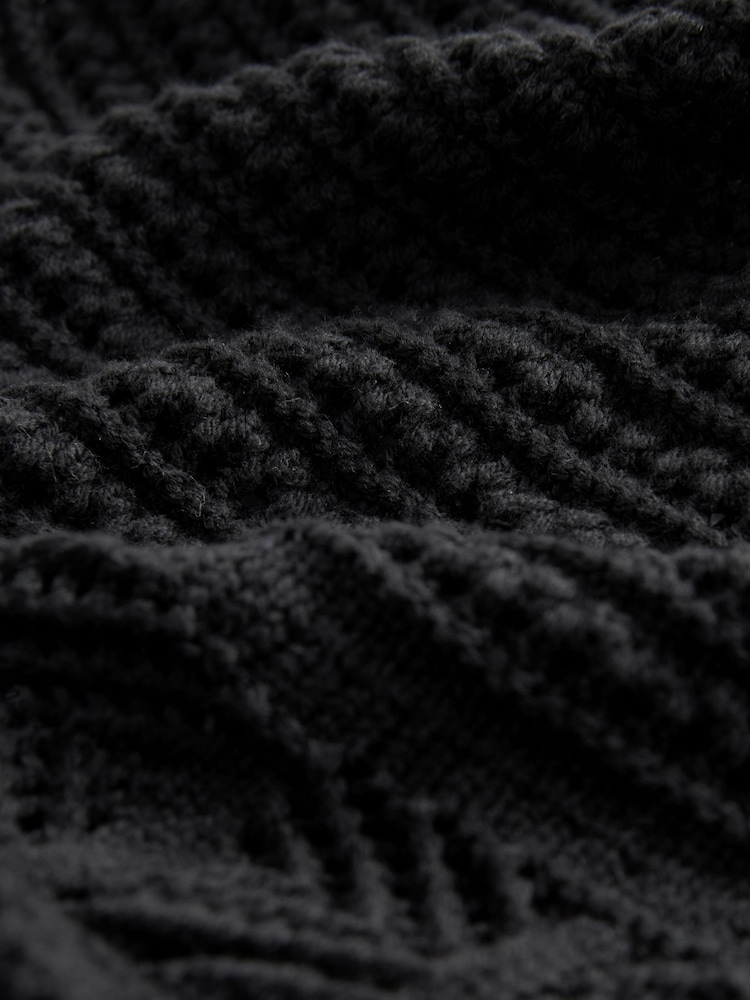 Black Crochet Flute Sleeve Dress - Image 6 of 6
