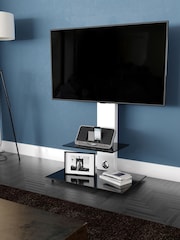 AVF Black/White Lesina Flat Pedestal 700 TV Stand - Image 1 of 5