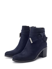 Moda in Pelle Blue Phoebea Side Knot Heeled Boots - Image 2 of 4