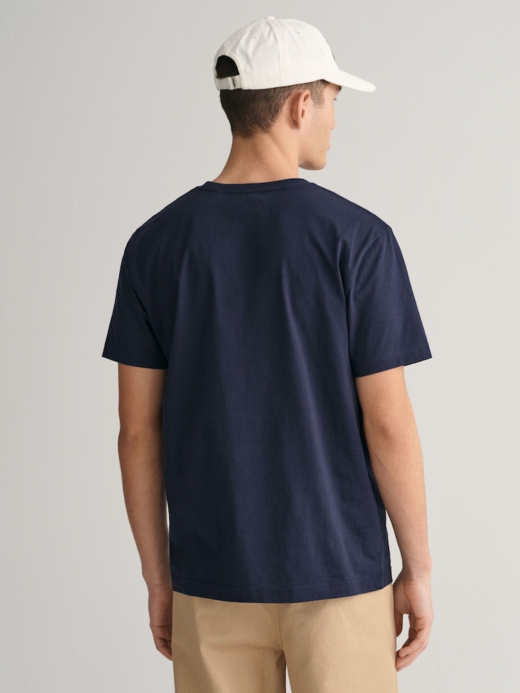 Blau - GANT – T-Shirt mit 100 % Baumwolle und Shield-Logo - Bild 2 von 4 Blau - GANT – T-Shirt mit 100 % Baumwolle und Shield-Logo - Bild 2 von 4