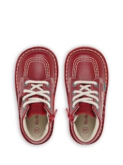 Kickers Red Infant Unisex Kick Hi Zip Leather Ankle Boots - Image 4 of 5