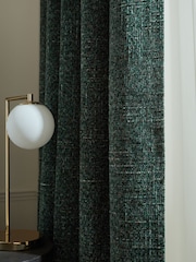 Green Next Multi Chenille Eyelet Lined Curtains - Image 4 of 5