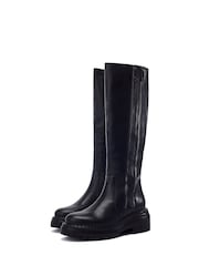 Moda in Pelle Black Camilio Double Zip Long Wedge Boots - Image 2 of 4