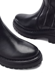Moda in Pelle Black Camilio Double Zip Long Wedge Boots - Image 3 of 4