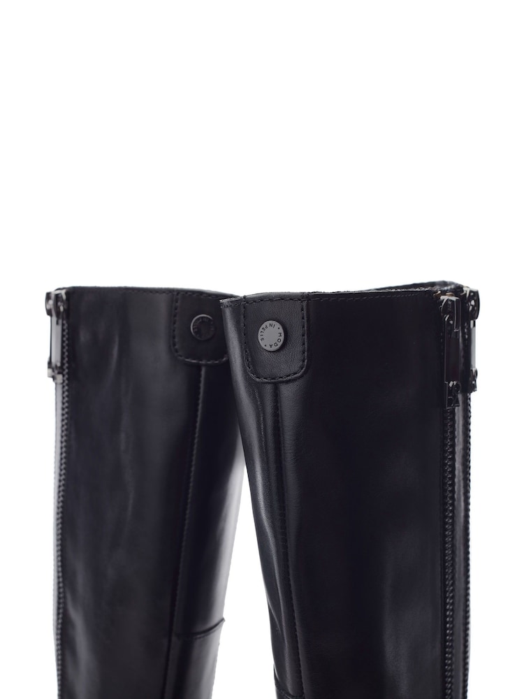 Moda in Pelle Black Camilio Double Zip Long Wedge Boots - Image 4 of 4 Moda in Pelle Black Camilio Double Zip Long Wedge Boots - Image 4 of 4