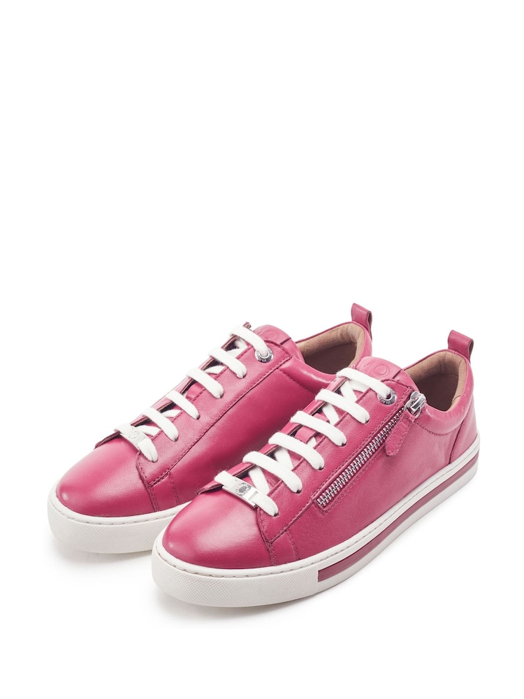 Moda in Pelle Pink Federika Slim Sole Zip Trainers - Image 2 of 4