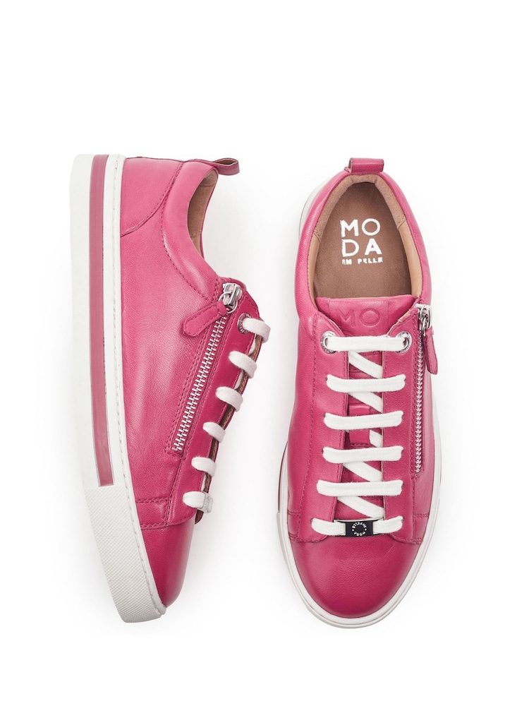 Moda in Pelle Pink Federika Slim Sole Zip Trainers - Image 4 of 4