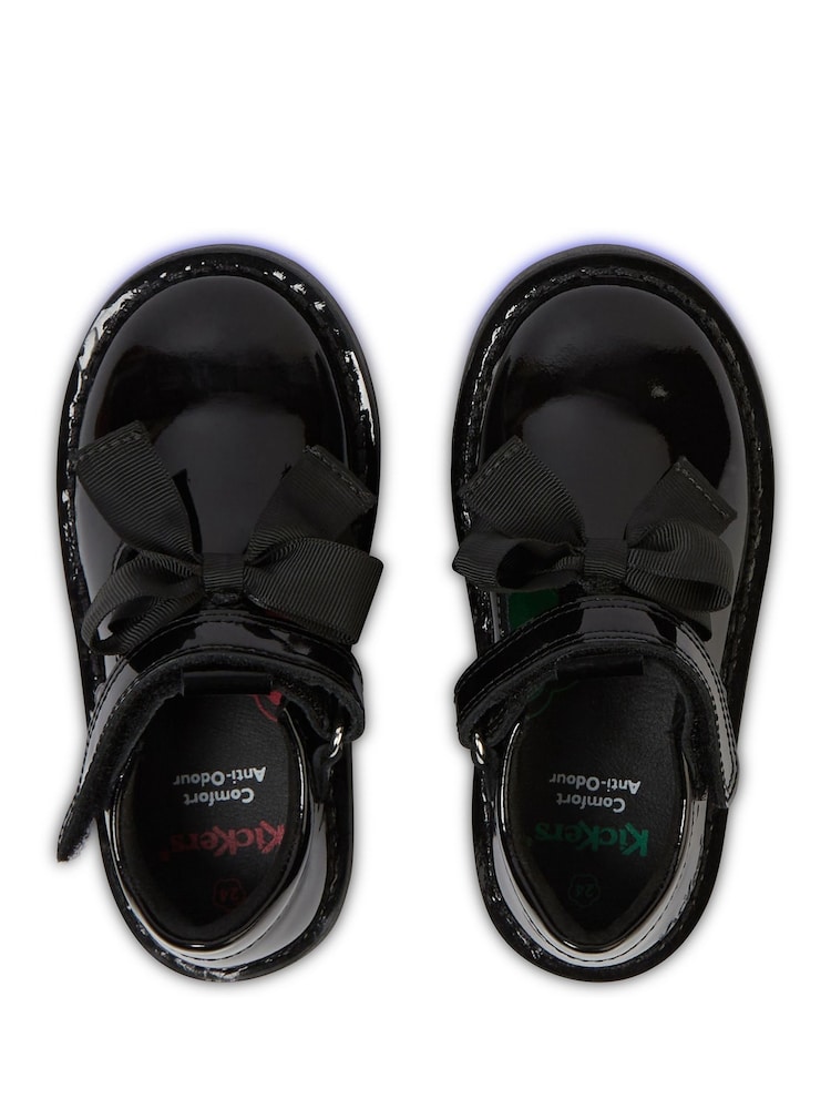 Kickers Black Infant Adlar T-Bar Bow Patent Leather Shoes - Image 4 of 4 Kickers Black Infant Adlar T-Bar Bow Patent Leather Shoes - Image 4 of 4