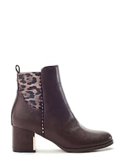 Moda in Pelle Brown Panora Two Part Smart Ankle Boots - Image 1 of 4