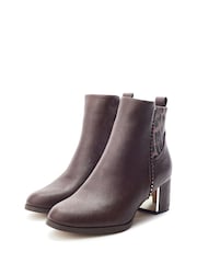 Moda in Pelle Brown Panora Two Part Smart Ankle Boots - Image 2 of 4