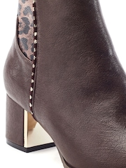 Moda in Pelle Brown Panora Two Part Smart Ankle Boots - Image 3 of 4