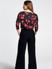 HotSquash Black Luxe-Lounge Wide Leg Crepe Trousers - Image 2 of 3
