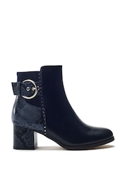 Moda in Pelle Blue Panay Round Toe Buckle Boots - Image 1 of 4