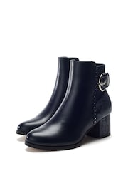 Moda in Pelle Blue Panay Round Toe Buckle Boots - Image 2 of 4