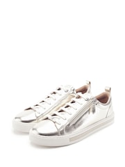 Moda in Pelle Metallic Federika Slim Sole Zip Trainers - Image 2 of 4