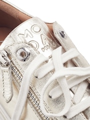 Moda in Pelle Metallic Federika Slim Sole Zip Trainers - Image 3 of 4