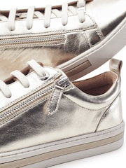 Moda in Pelle Metallic Federika Slim Sole Zip Trainers - Image 4 of 4