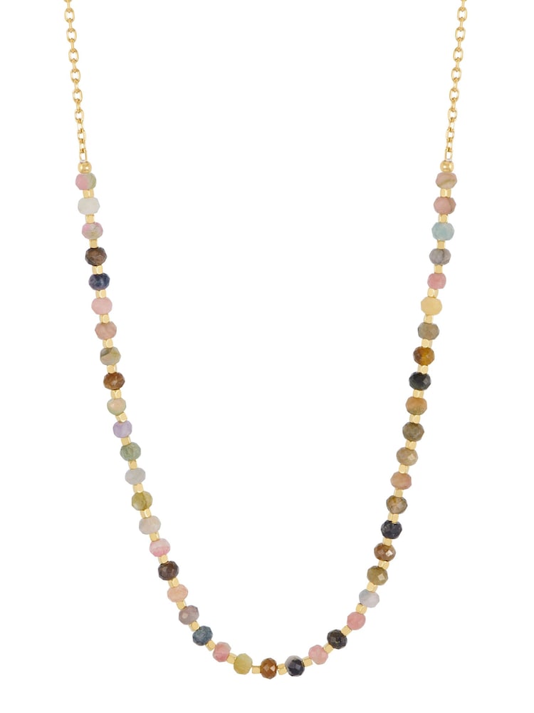 Estella Bartlett Gold Tone Agate Amelia Gemstone Necklace - Image 1 of 4 Estella Bartlett Gold Tone Agate Amelia Gemstone Necklace - Image 1 of 4