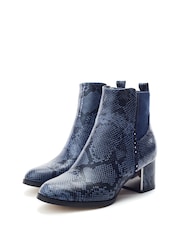Moda in Pelle Blue Panora Two Part Smart Ankle Boots - Image 2 of 4