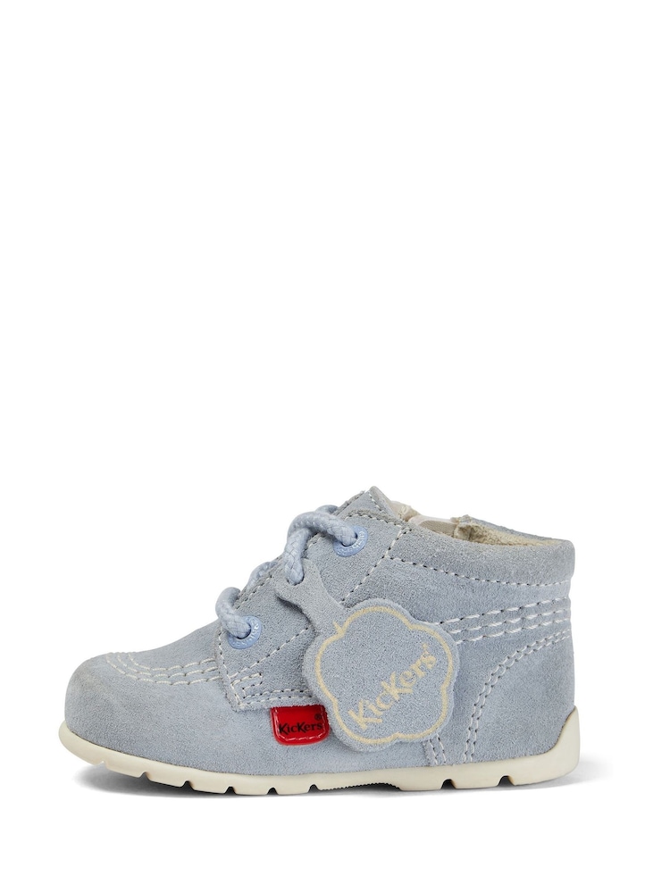 Kickers Blue Baby Kick Hi Leather Ankle Boots - Image 2 of 5 Kickers Blue Baby Kick Hi Leather Ankle Boots - Image 2 of 5