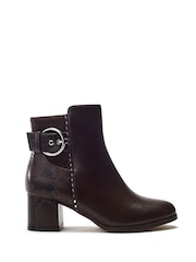 Moda in Pelle Brown Panay Round Toe Buckle Boots - Image 1 of 4