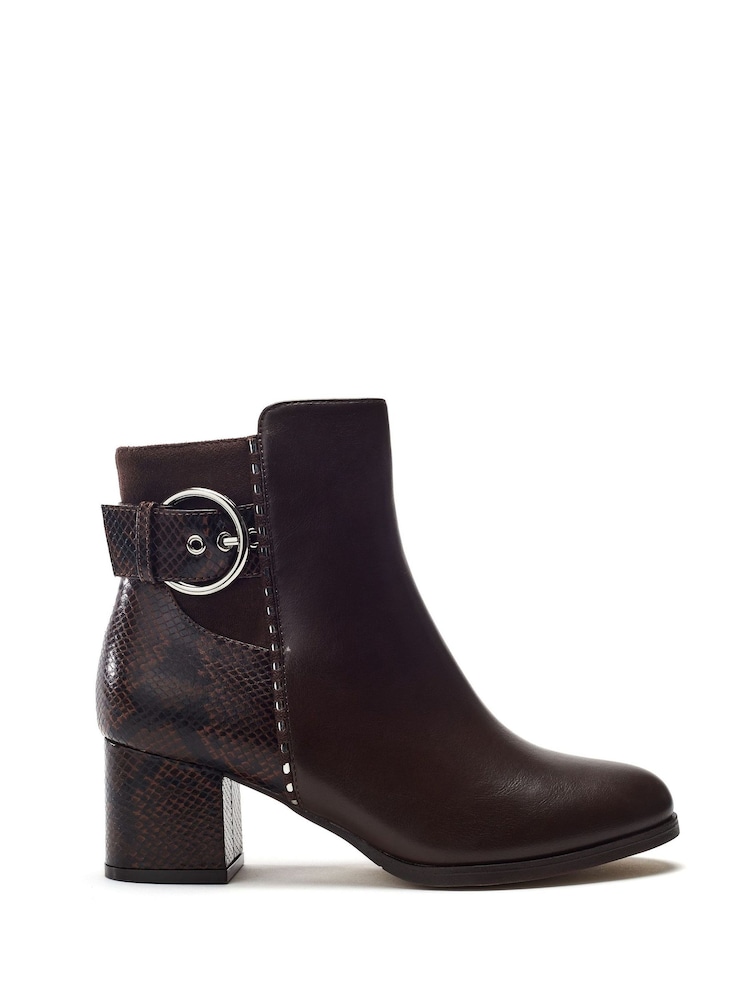 Moda in Pelle Brown Panay Round Toe Buckle Boots - Image 1 of 4 Moda in Pelle Brown Panay Round Toe Buckle Boots - Image 1 of 4