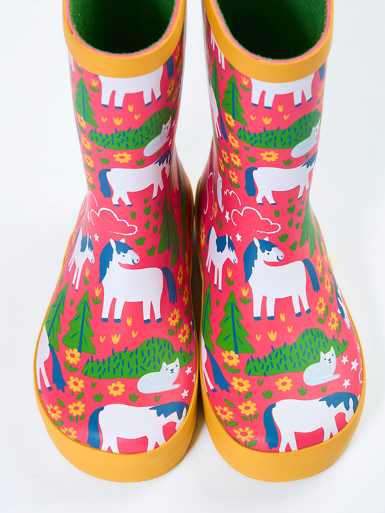 Frugi Pink Puddle Buster Wellington Boots - Image 2 of 3 Frugi Pink Puddle Buster Wellington Boots - Image 2 of 3