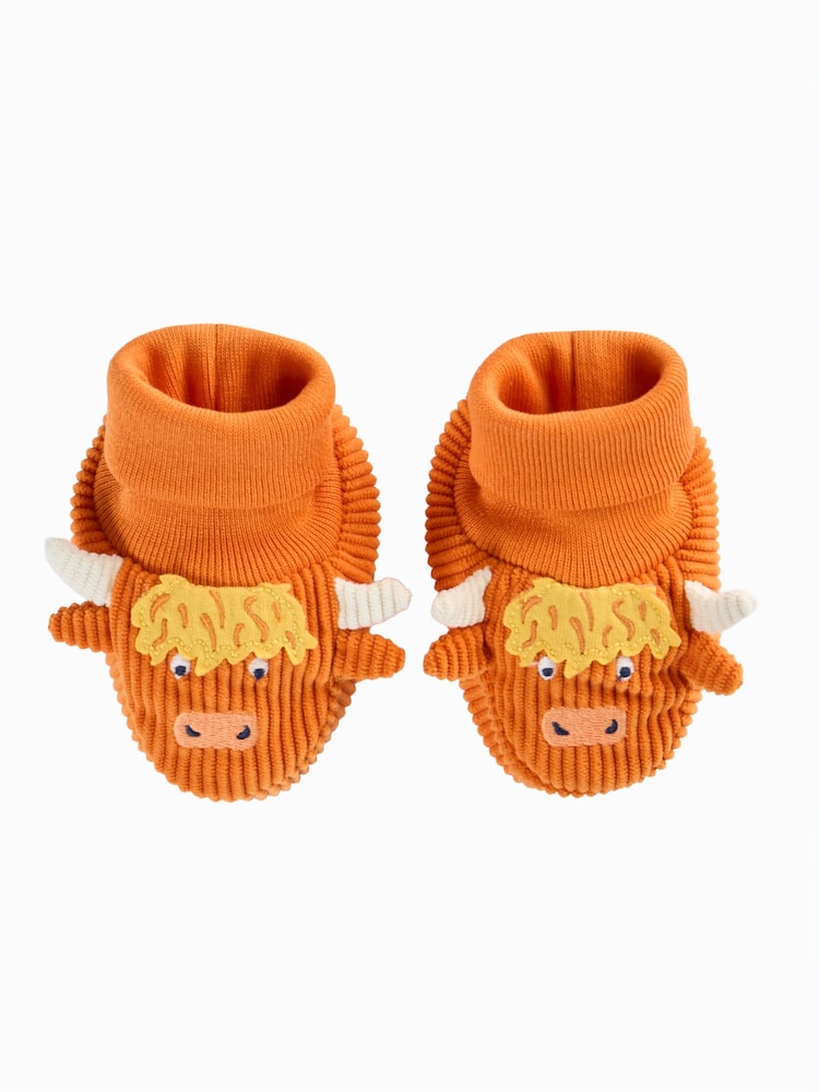 Frugi Orange Cosy Cord Booties - Image 1 of 3 Frugi Orange Cosy Cord Booties - Image 1 of 3