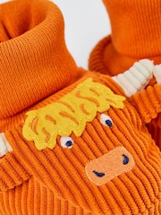 Frugi Orange Cosy Cord Booties - Image 2 of 3