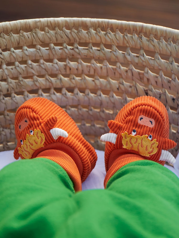 Frugi Orange Cosy Cord Booties - Image 3 of 3 Frugi Orange Cosy Cord Booties - Image 3 of 3