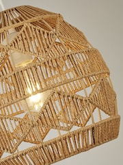 Searchlight Brown Diamond Pattern Rattan Shade - Image 3 of 4