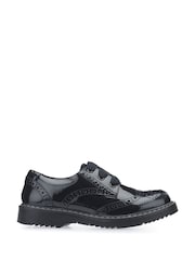Patente negra - Zapatos escolares Start-Rite Leather Impulsive Chunky Zapato Oxford con cordones y costuras - Imagen 4 de 6