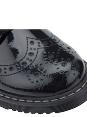 Start Rite Black Patent Wide Fit Leather Impulsive Chunky Brogue Lace Up Stitch Down School Shoes - Image 8 of 10
